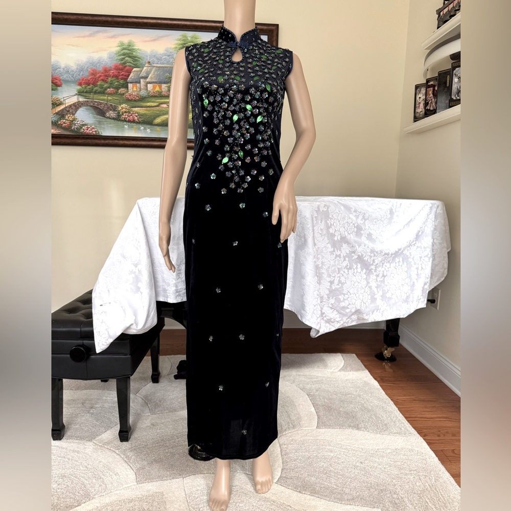 NWOT Oriental Velvet Gown